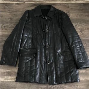 Men’s Ferragamo insulated leather coat